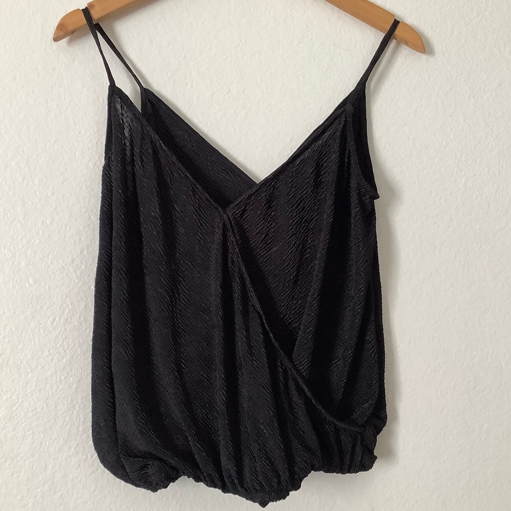 Lush Black V-Neck Top Size S